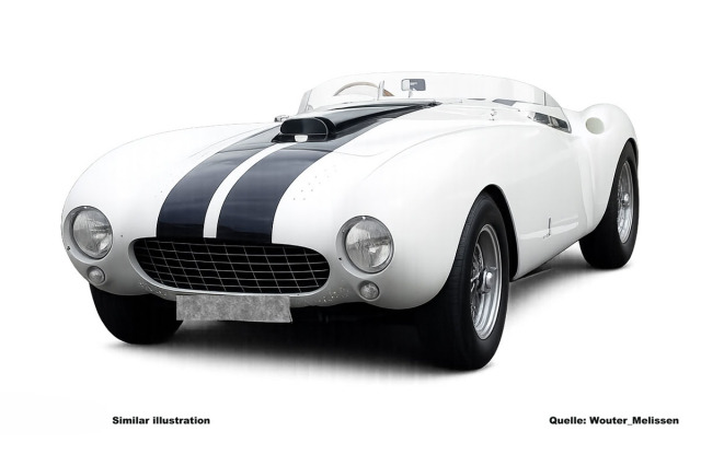 ** 予約商品 ** CMC M-304 1/18 Ferrari 375 MM Spider White - Blue stripes Limited 1500pcs