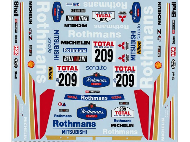 Museum collection D080 1/24 Mitsubishi Pajero 1992 Paris Dakarl Rally Rothmans Decal 【メール便可】