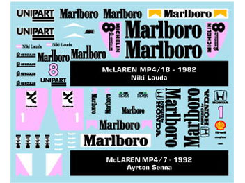 Museum collection D1013 1/43 F1 Machine Collection 8 (MP4/1B,MP4/7) Decal (DeAgostini) 【メール便可】
