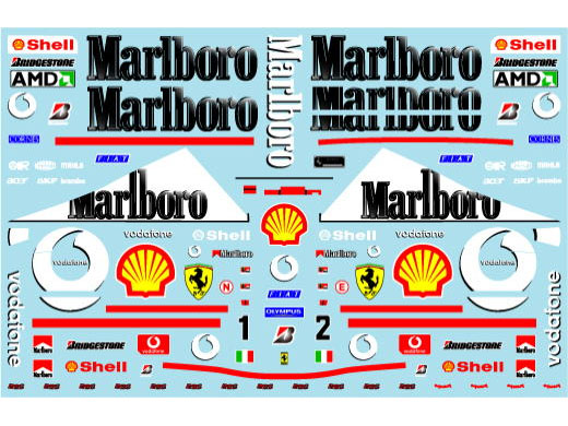 Museum collection D1093 1/20 Ferrari F2003GA Decal (Fujimi) 【メール便可】