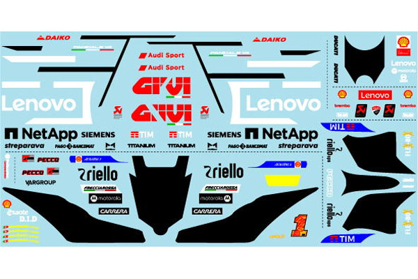 Museum collection D1117 1/12 Ducati Superleggera V4 Bagnaia Decal (Tamiya) 【メール便可】