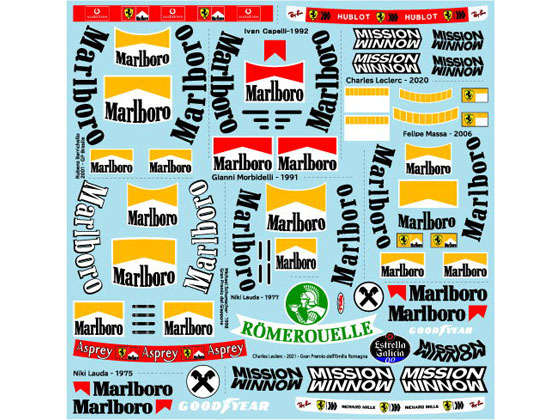 ** 予約商品 ** Museum collection D1152 1/5 Helmet Logo Assort 5 Decal (DeAgostini) 【メール便可】