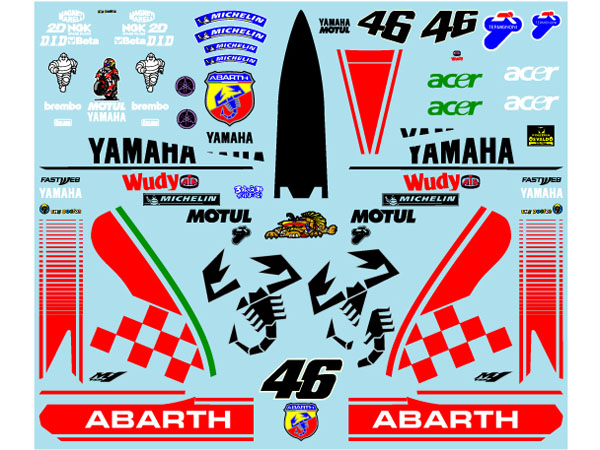 Museum collection D1175 1/12 Yamaha YZR-M1 Abarth Decal (Platz) 【メール便可】