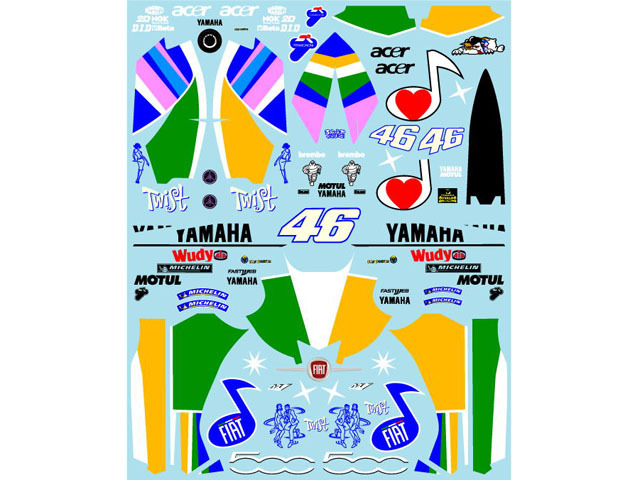 Museum collection D1176 1/12 Yamaha YZR-M1 FIAT500 Decal (Platz) 【メール便可】