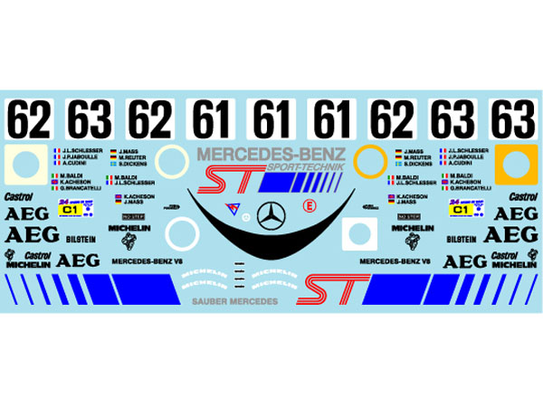 Museum collection D1180 MINI-Z Body Mercedes C9 Sauber '89 Le Mans & Suzuka Decal (Kyosho) 【メール便可】