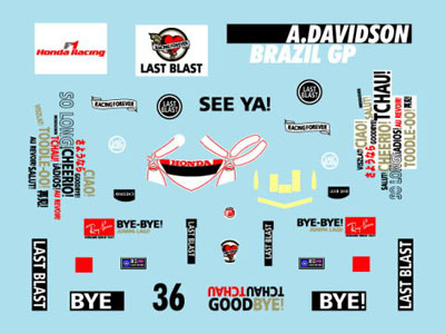 Museum collection D408 1/43 Honda RA106 BrazilGP Davidson【メール便可】