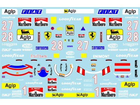 Museum collection D610 1/20 Ferrari F189&641/2 Decal  (Tamiya,Fujimi) 【メール便可】