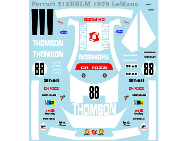 Museum collection D746 1/64 Ferrari 512BB 78Le Mans Decal(Kyosho)【メール便可】