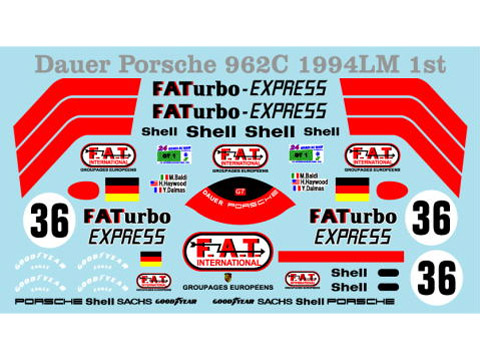 Museum collection D750 1/64 Dauer Porsche 962C 94 LM 1st Decal(Kyosho)【メール便可】