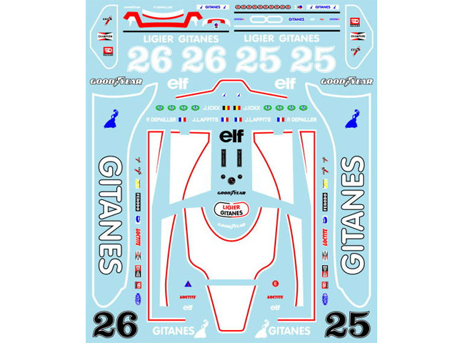 Museum collection D784 1/20 Ligier JS11 Decal  (Tamiya) 【メール便可】