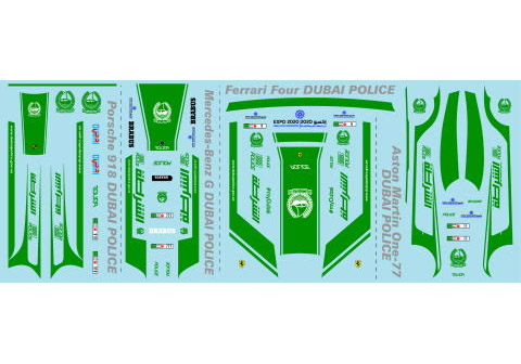 Museum collection D813 1/64 Dubai Police car Set (Kyosho) 【メール便可】