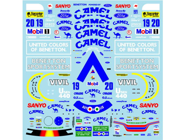 Museum collection D817 1/20 Benetton B192 & Racing suit Decal (Tamiya) 【メール便可】