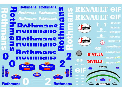 Museum collection D832 1/20 Williams FW16 Rothmans Decal (Fujimi) 【メール便可】