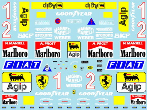 Museum collection D858 1/12 Ferrari 641/2 Decal (Tamiya) 【メール便可】