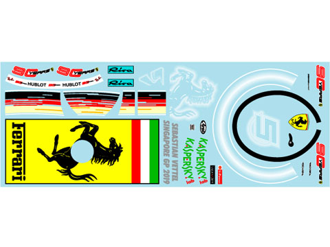 Museum collection D985 1/8 Helmet '19 Vettel Singapore GP (PMA) 【メール便可】