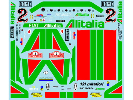 Museum collection D992 1/24 Fiat 131 Montecarlo 1978 Decal (Italeri) 【メール便可】