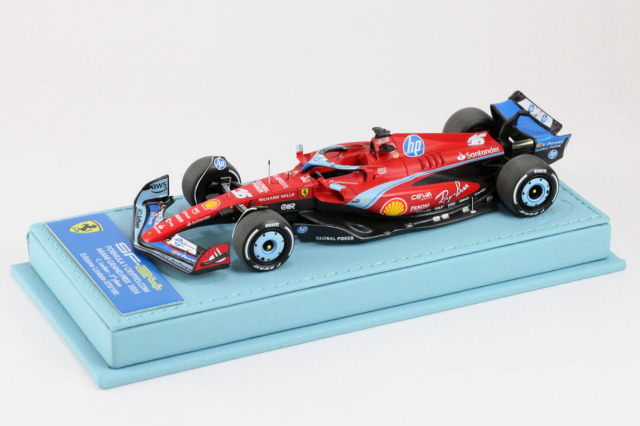 BBR Deluxe C301ADL Ferrari SF-24 U.S.A.GP Miami 2024 C.Leclerc (light blue leather base) Limited 180pcs
