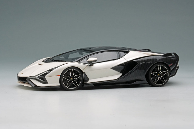 ** 予約商品 ** EIDOLON EM533J 1/43 Lamborghini Sian FKP37 2019 Bianco Canopus / Exposed Carbon Limited 50pcs
