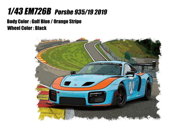 ** 予約商品 ** EIDOLON EM726B Porsche 935/19 2019 Gulf Blue / Orange Stripe