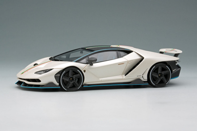 EIDOLON EM780H Lamborghini Centenario LP770-4 2016 (Rear wing up) Bianco Canopus / Italian Stripe Limited 120pcs