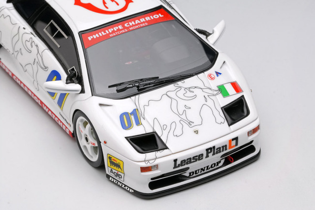 1/43 アイドロン　ディアブロレーシング1996 ランボルギーニロゴ　ホワイト アイドロン 1/43 ランボルギーニ ディアブロ SVR レーシング 1996