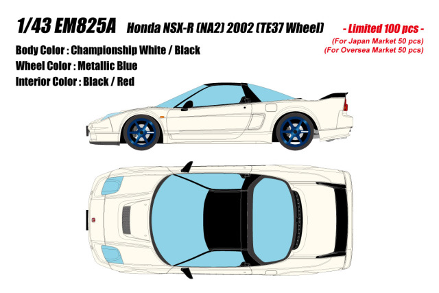 ** 予約商品 ** EIDOLON EM825A Honda NSX-R (NA2) 2002 (TE37 Wheel) Championship White Limited 100pcs