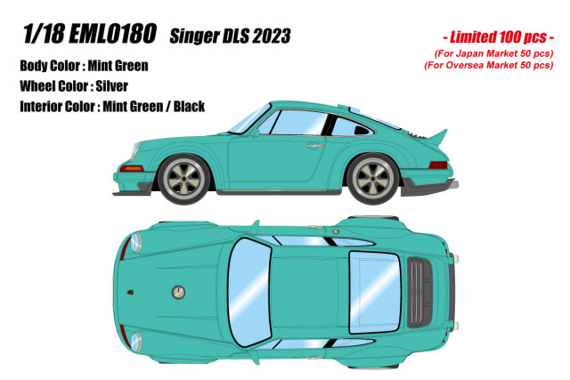 ** 予約商品 ** EIDOLON EML018O 1/18 Singer DLS 2023 Mint Green Limited 100pcs