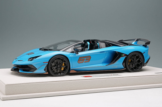 EIDOLON EML030H 1/18 Lamborghini Aventador SVJ 63 Roadster 2019 Blu Cepheus Limited 63pcs
