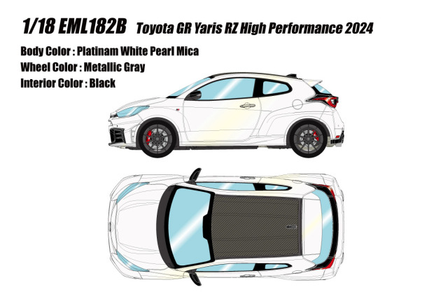 ** 予約商品 ** EIDOLON EML182B 1/18 Toyota GR Yaris RZ High Performance 2024 Platinm White Pearl Mica