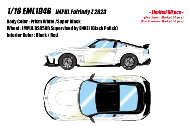 ** 予約商品 ** EIDOLON EML194B 1/18 IMPUL Fairlady Z 2023 Prism White / Super Black Limited 60pcs