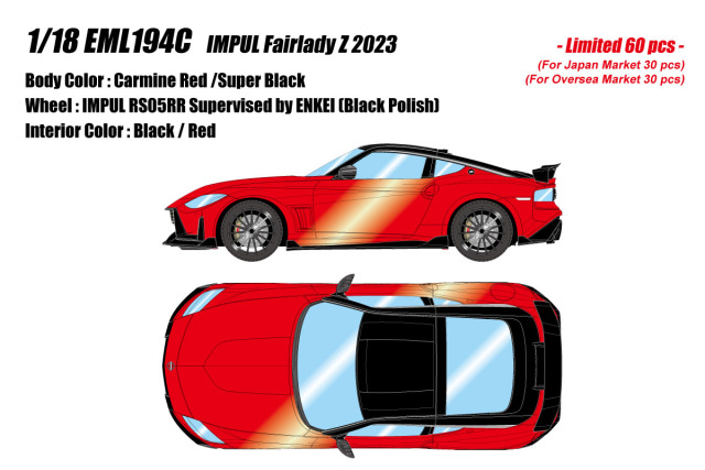 ** 予約商品 ** EIDOLON EML194C 1/18 IMPUL Fairlady Z 2023 Carmine Red / Super Black Limited 60pcs