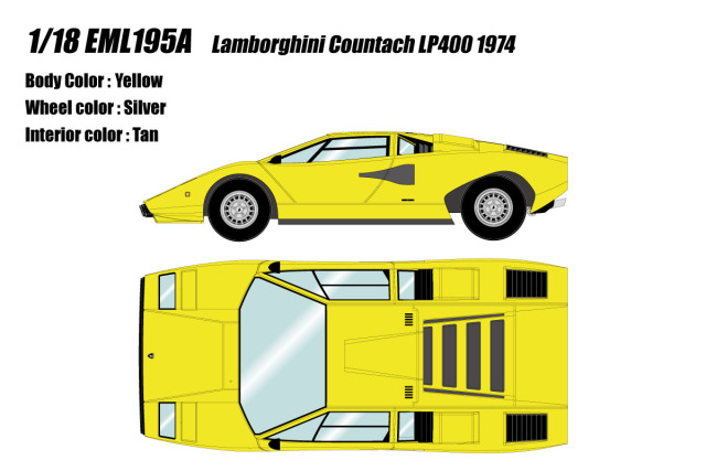 ** 予約商品 ** EIDOLON EML195A 1/18 Lamborghini Countach LP400 1974 Yellow
