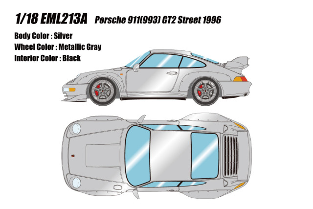 ** 予約商品 ** EIDOLON EML213A 1/18 Porsche 911(993) GT2 Street 1996 Silver