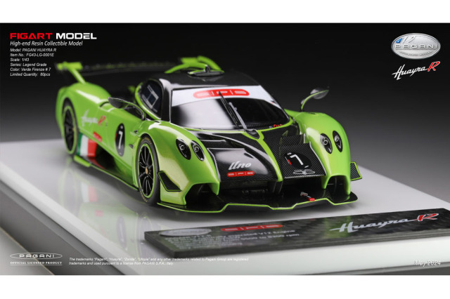 FIGART MODEL FG43-LG-0001E 1/43 Pagani Huaira R Verde Firenze #7 (Green Edge ver.) Limited 80pcs
