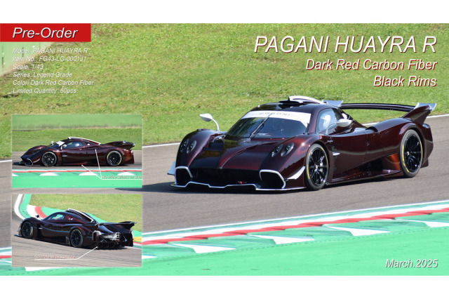 ** 予約商品 ** FIGART MODEL FG43-LG-0001J1 1/43 Pagani Huaira R Dark Red Carbon Fiber #3 (Black wheels)  Limited 60pcs