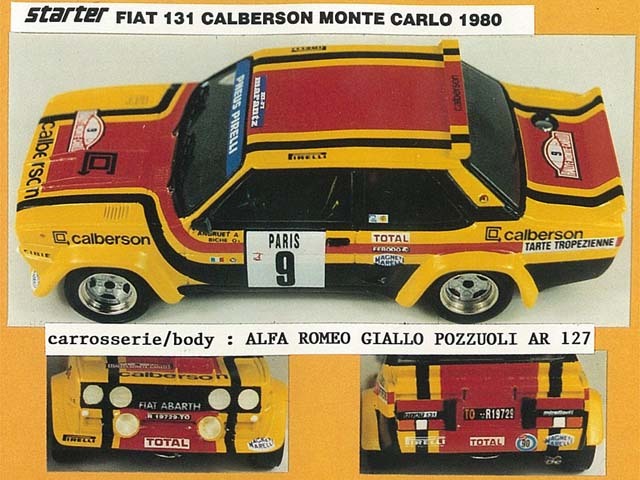 STARTER FIA001 フィアット 131 Calberson Monte Carlo 1980