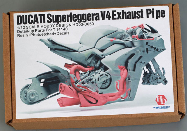 Hobby Design HD03_0659 1/12 Ducati Superleggera V4 Exhaust Pipe Detail-up Parts for Tamiya