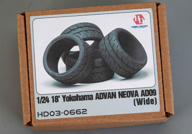 Hobby Design HD03_0662 1/24 18' Yokohama Advan Neova AD09 Tires (Wide)