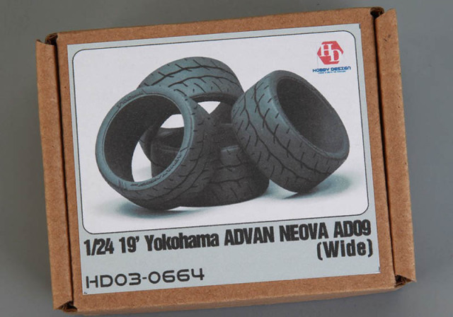Hobby Design HD03_0664 1/24 19' Yokohama Advan Neova AD09 Tires (Wide)