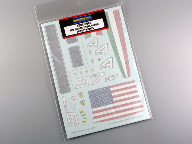 Hobby Design HD04_0046 1/18 フェラーリ 599XX #4 & #97 デカール【メール便可】