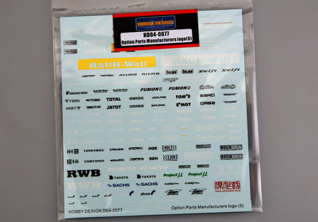 Hobby Design HD04_0077 1/24 Option Parts Manufactures Logo(5) Decal【メール便可】