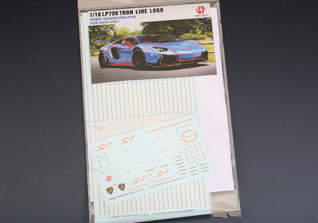 Hobby Design HD04_0149 1/18 LP700 TRON Line デカール for HD03-0401 【メール便可】