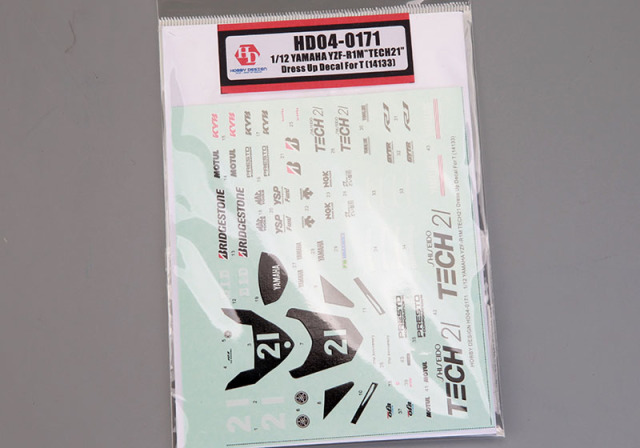 Hobby Design HD04_0171 1/12 Yamaha YZF-R1M Tech21 Dress UP Decal for Tamiya 【メール便可】