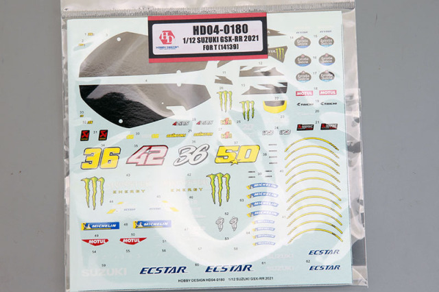 Hobby Design HD04_0180 1/12 Suzuki GSX-RR 2021 Decal for Tamiya 【メール便可】