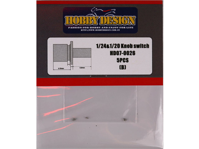 Hobby Design HD07_0026 1/24&1/20 Knob switch B 5pcs 【メール便可】