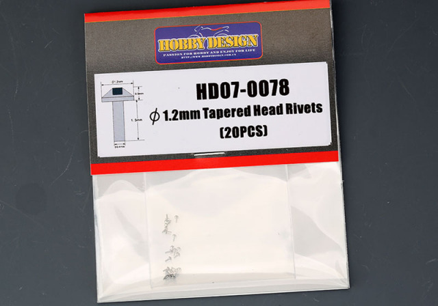 Hobby Design HD07_0078 1.2mm Tapered Head Rivets 【メール便可】