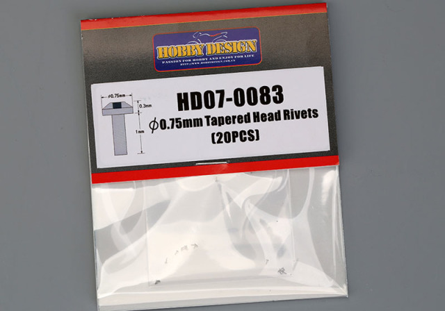 Hobby Design HD07_0083 0.75mm Tapered Head Rivets 【メール便可】