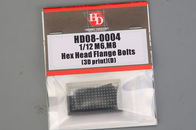 Hobby Design HD08_0004 1/12 M6,M8 Hex Head Flange Bolts (3D print) (D)