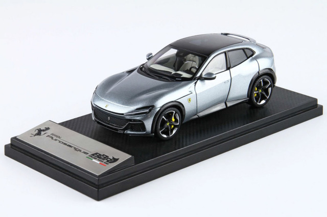 BBR HE43002A Ferrari Purosangue Panoramic Roof Grigio Titanio (Diecast Full Open)