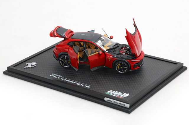 BBR HE43002BST 1/43 Ferrari Purosangue Panoramic Roof Rosso Corsa (Diecast Full Open) Limited 150pcs